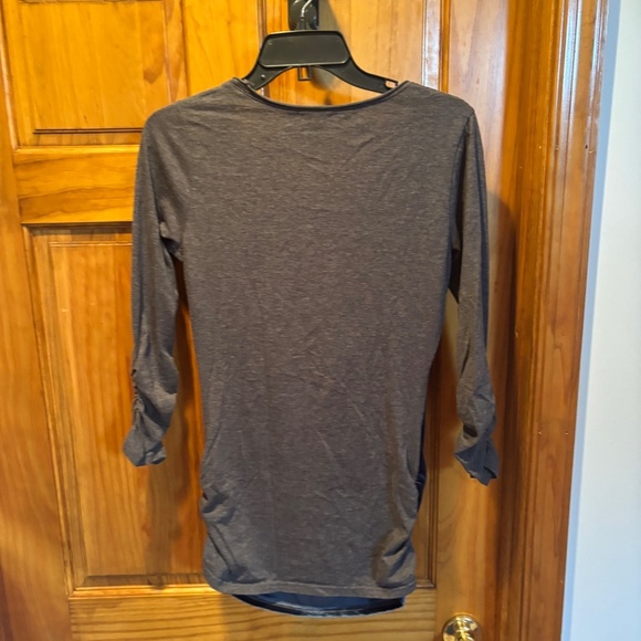 Sundance Dulcet Tones Ruched Tee in Blue and Gray Small - Picture 3 of 6